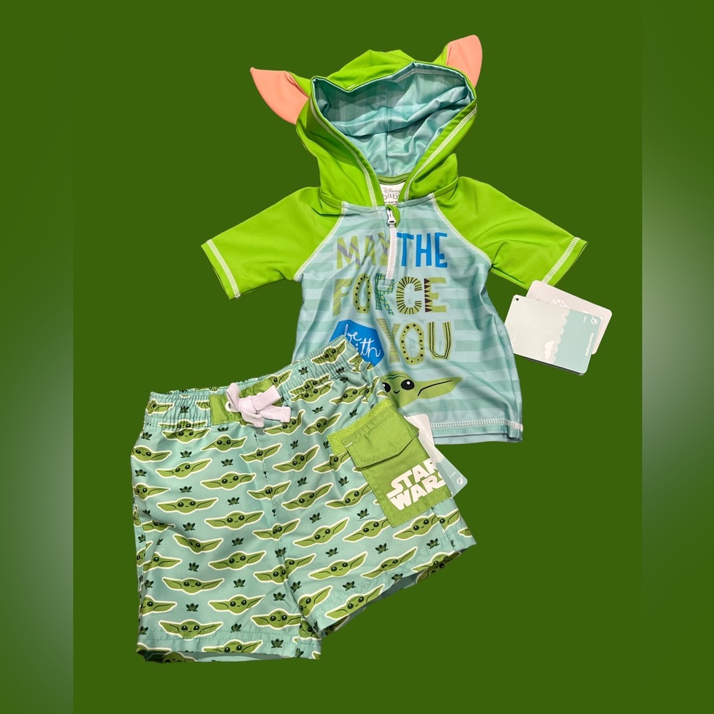 Star Wars Yoda Swimsuit and Rash Guard Set